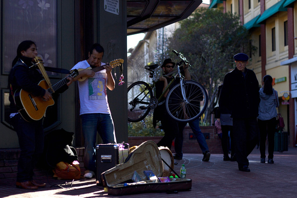 Peruvian band outside Berkeley BART station
