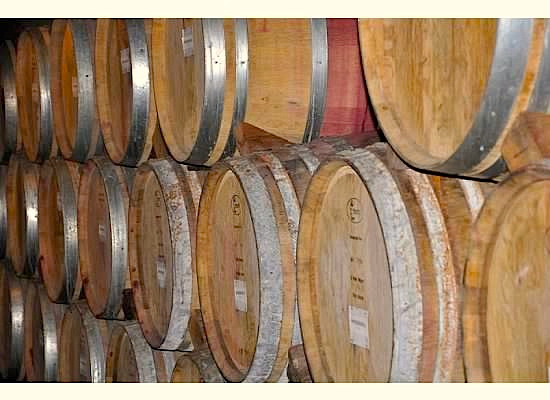 Aging wine barrels